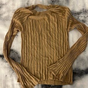 ASOS Ribbed flair sleeve top with cut out